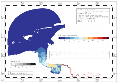 Zeitraum, in dem der Gehalt an Tracern aus der Jümme innerhalb des Analysezeitraums über 0.000889 [-] liegt