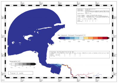 Relative Häufigkeit, mit der der Gehalt an Tracern aus der Leda den Grenzwert 0.0247 [-] überschreitet