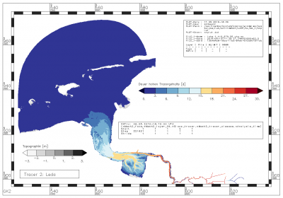 Zeitraum, in dem der Gehalt an Tracern aus der Leda innerhalb des Analysezeitraums über 0.000889 [-] liegt