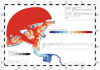 Zeitraum, in dem der Gehalt an Tracern aus der Ems innerhalb des Analysezeitraums unter 0.0247 [-] liegt