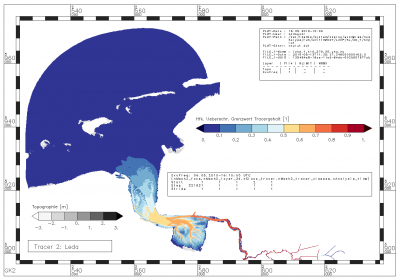 Relative Häufigkeit, mit der der Gehalt an Tracern aus der Leda den Grenzwert 0.000889 [-] überschreitet