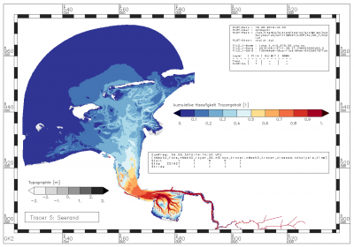 cumulative frequency with which the tracer from the North Sea is in the range between 0.0 [-] and 0.031620 [-]