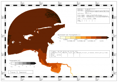 Highest value of tracer from the North Sea within the period of data analysis