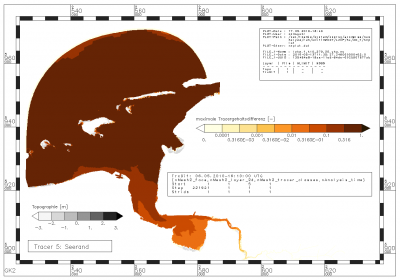 Maximum difference in tracer from the North Sea within the period of data analysis