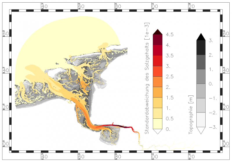 Standard deviation of salinity within the period of data analysis