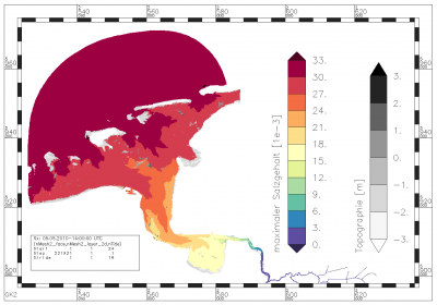 maximum salinity of one specific tide