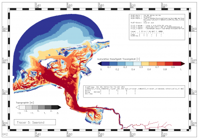 cumulative frequency with which the tracer from the North Sea is in the range between 0.0 [-] and 0.562300 [-]