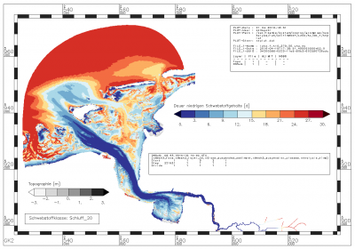 time span for which the suspended sediment value lies below 0.0658 kg/m**3