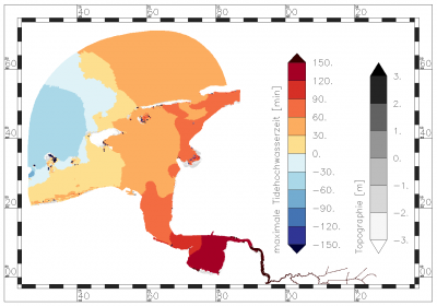 maximum value of high water time within the period of data analysis