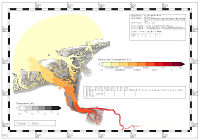 Variance of tracer from the Ems within the period of data analysis