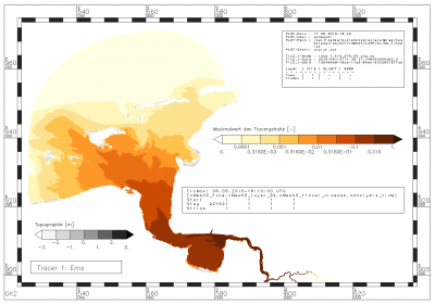 Highest value of tracer from the Ems within the period of data analysis