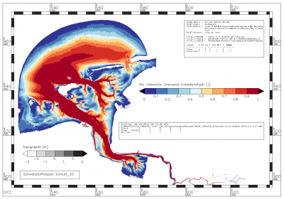 frequency with which the suspended sediment exceeds the suspended sediment limit of 0.0208 kg/m**3