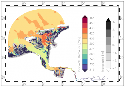 maximum value of flood period within the period of data analysis