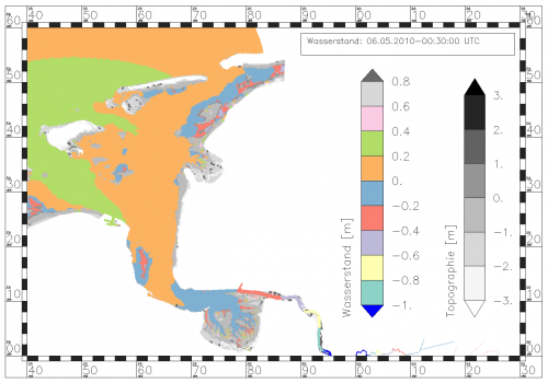 Symbolization of the water level with a qualitative color ramp (Set3)