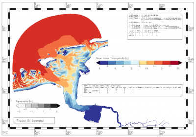 Time span for which the value of tracer from the North Sea lies above 0.0247 [-]