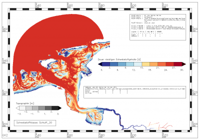 time span for which the suspended sediment value lies below 0.2080 kg/m**3